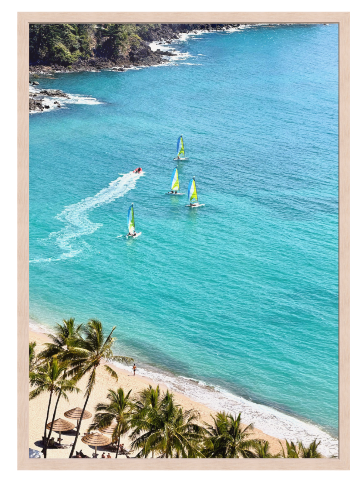 Catseye Beach light oak frame