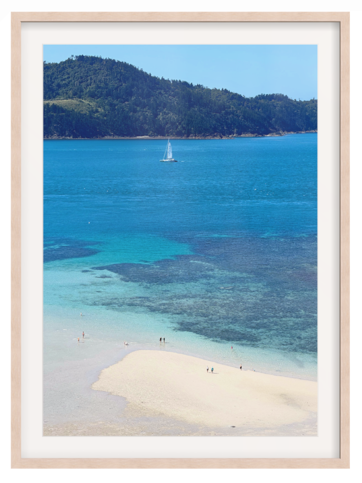 Catseye Beach Hamilton Island print light oak