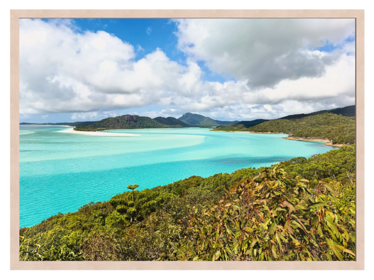 Hill Inlet landscape light oak frame