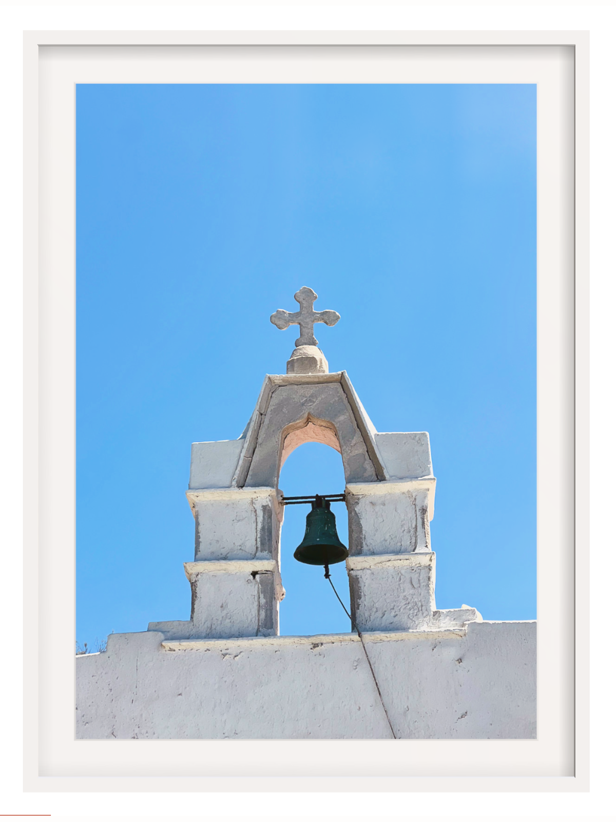 Tightly cropped white architecture and blue sky wall art