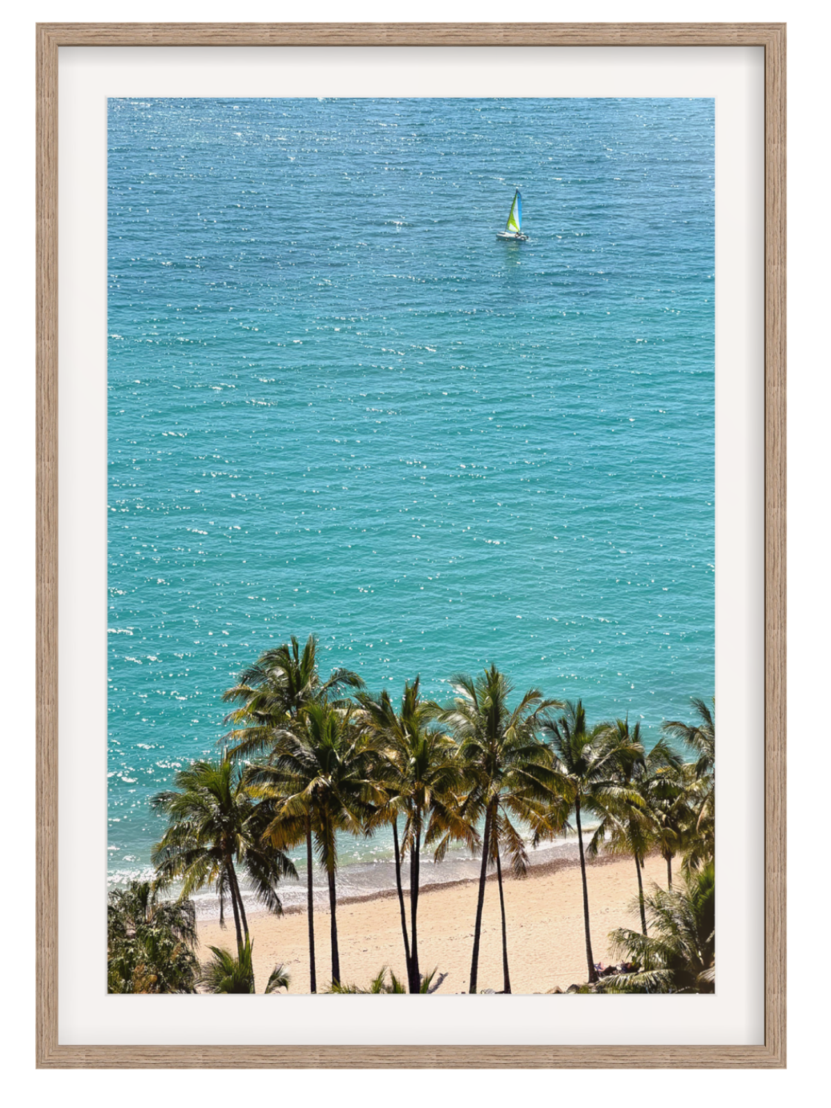 Palm Tree Sail boat hazel frame