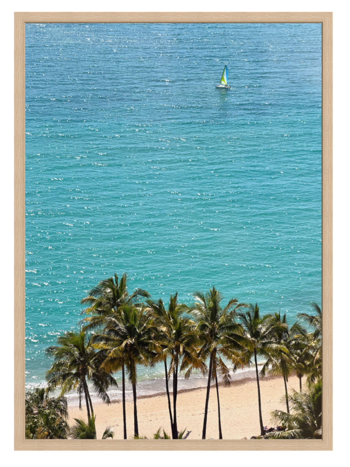 Palm Tree Sail boat oak frame