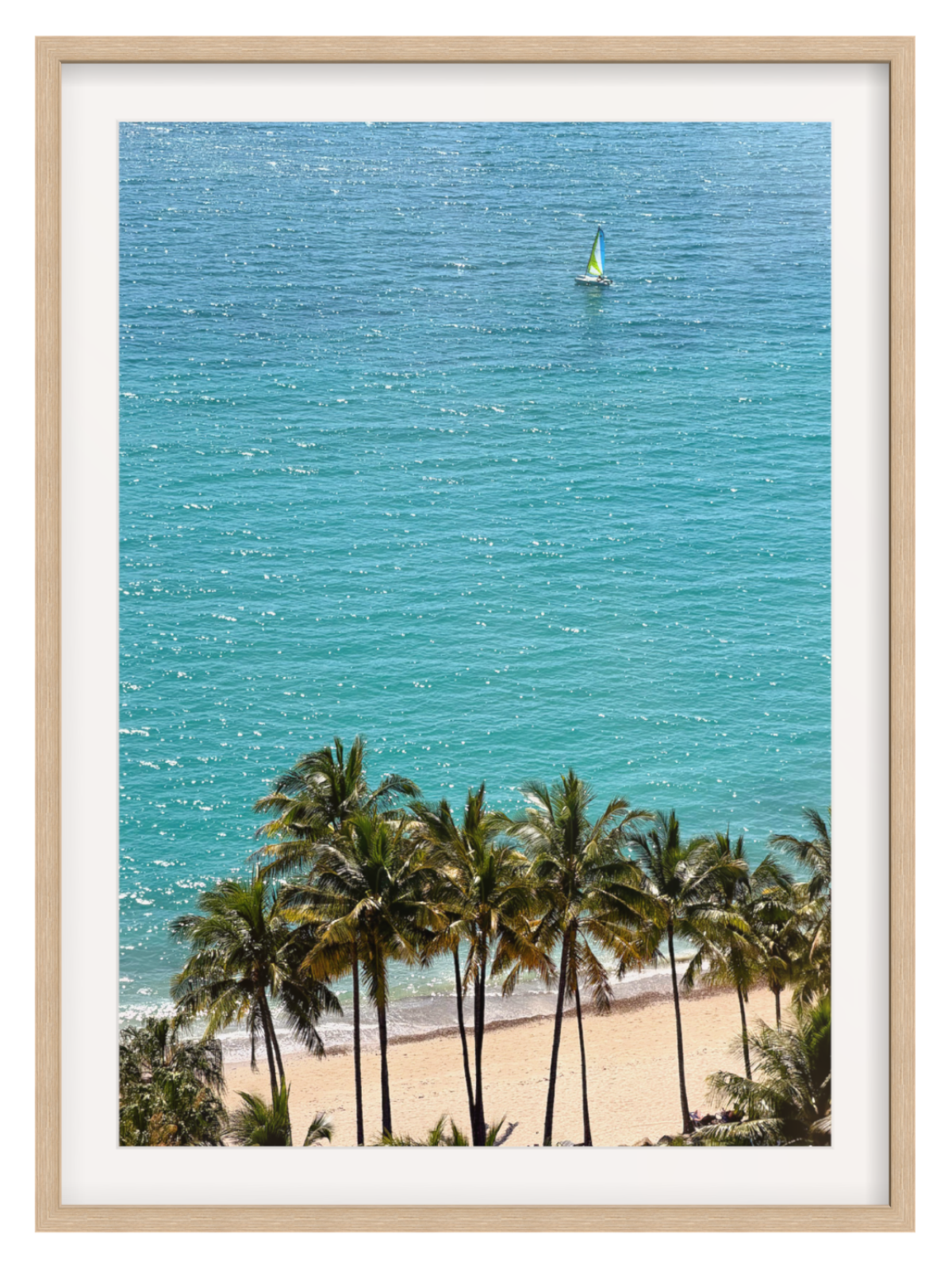 Palm Tree Sail boat oak frame