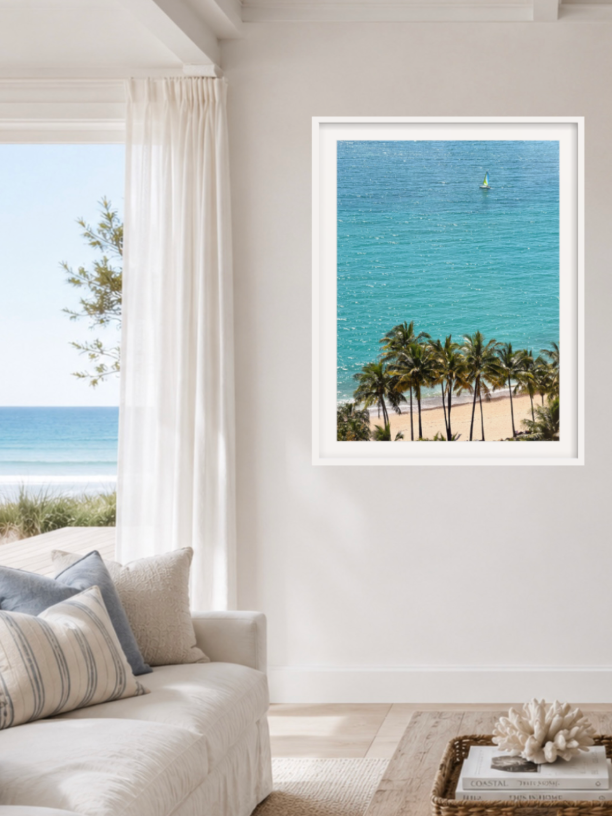 Palm Tree Paradise coastal living room stage room