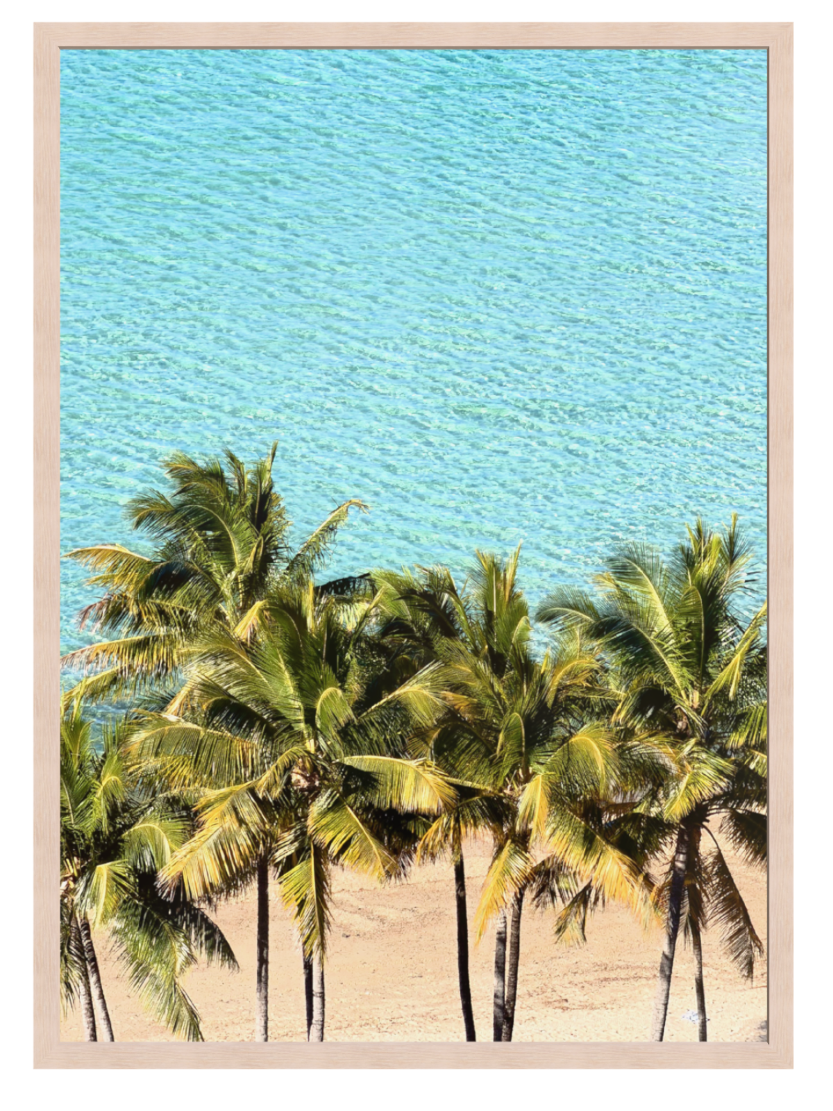 Palm Tree Paradise light oak frame