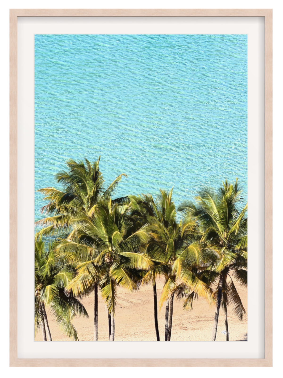 Palm Tree Paradise light oak frame