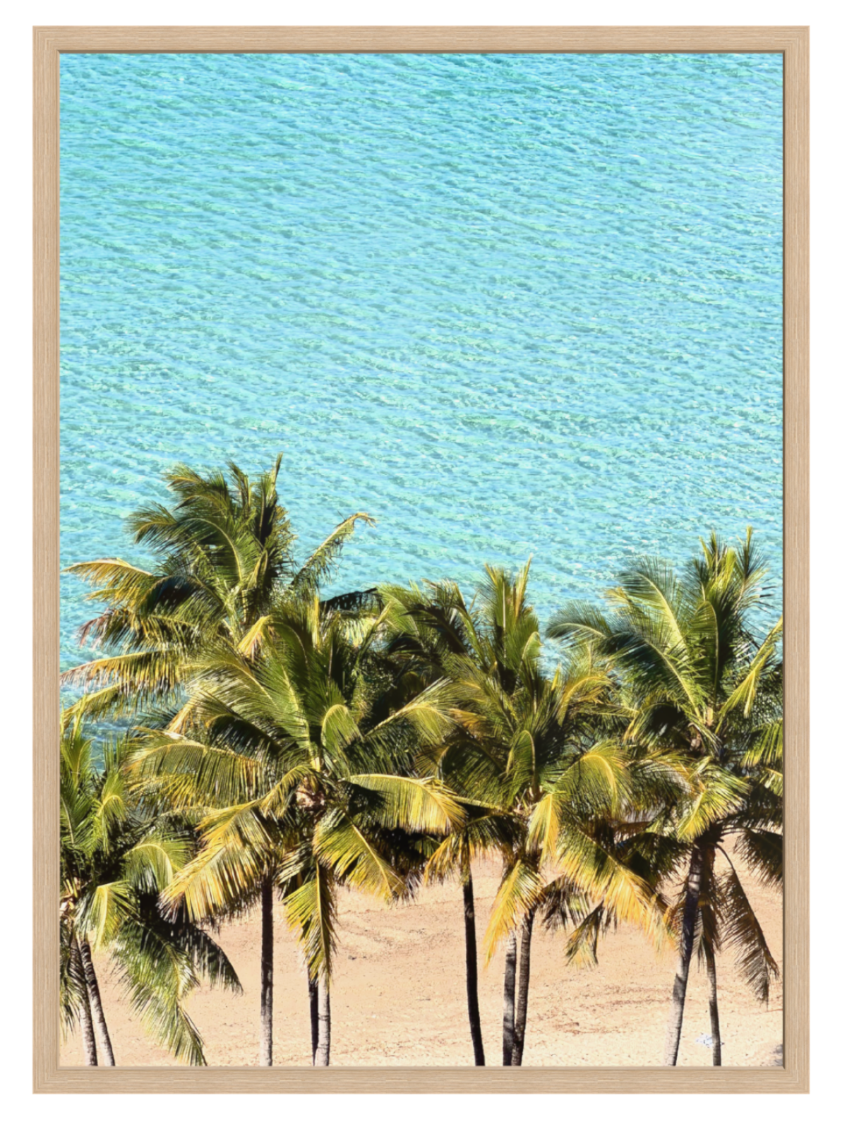 Palm Tree Paradise oak frame