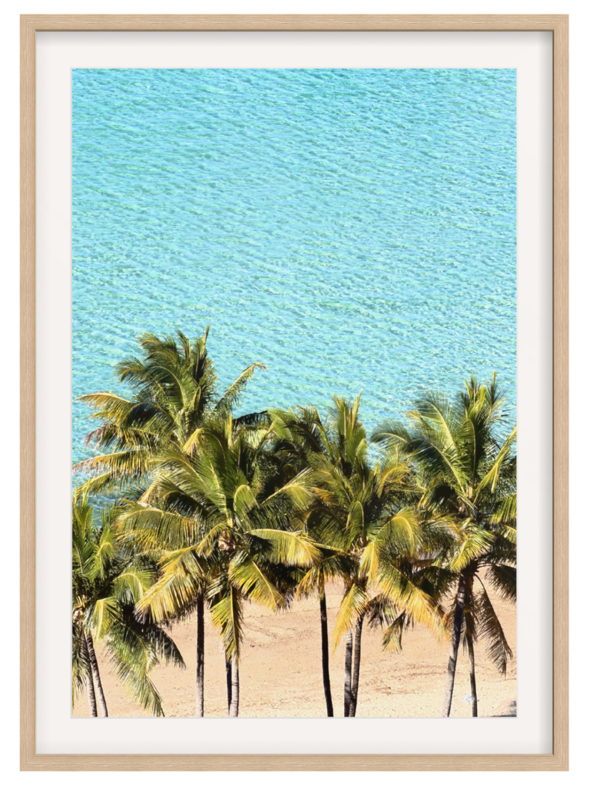 Palm Tree Paradise oak frame