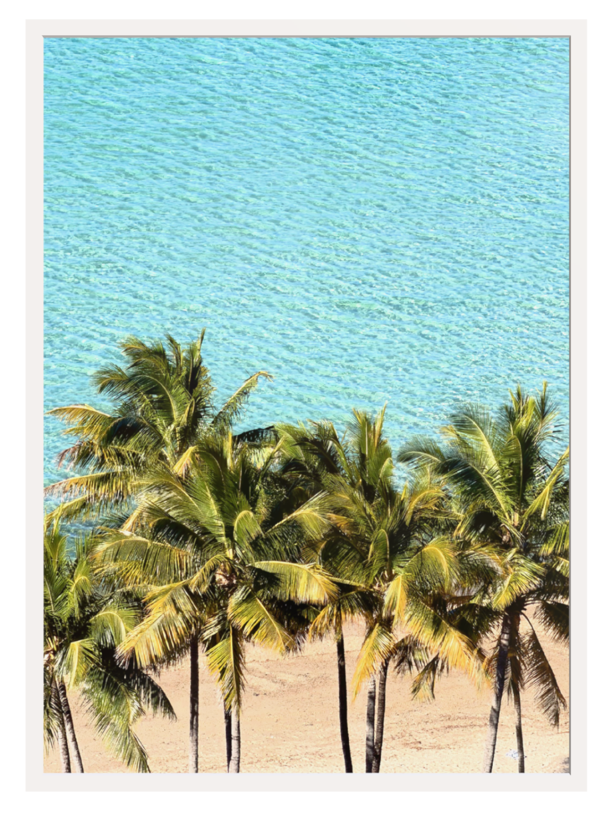 Palm Tree Paradise white frame