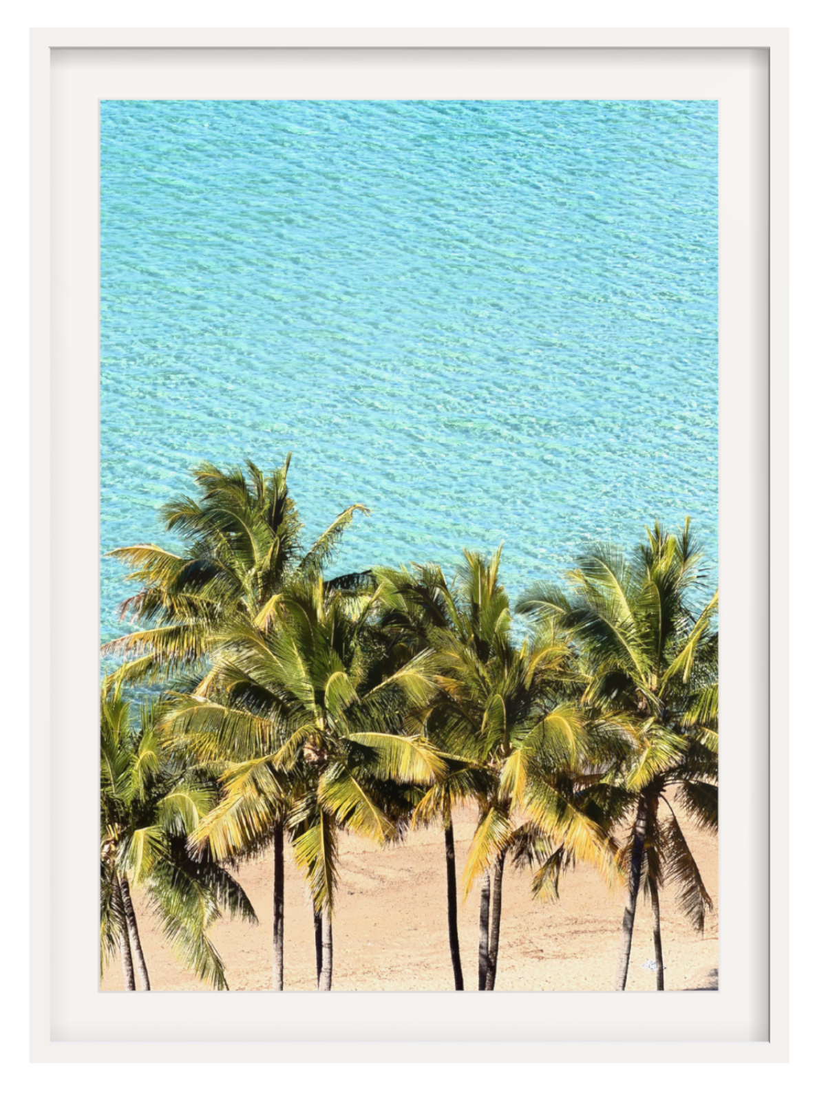 Palm Tree Paradise white frame