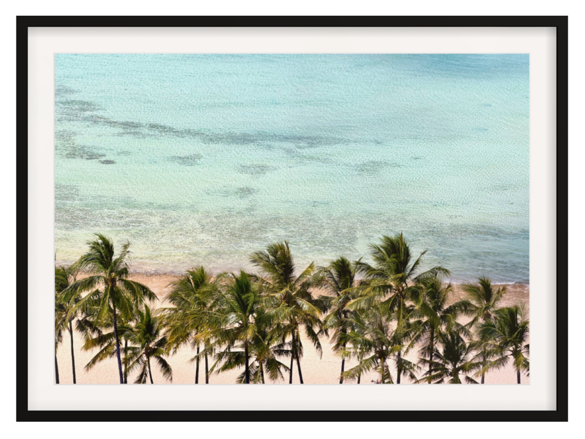 Reef View palm tree black frame