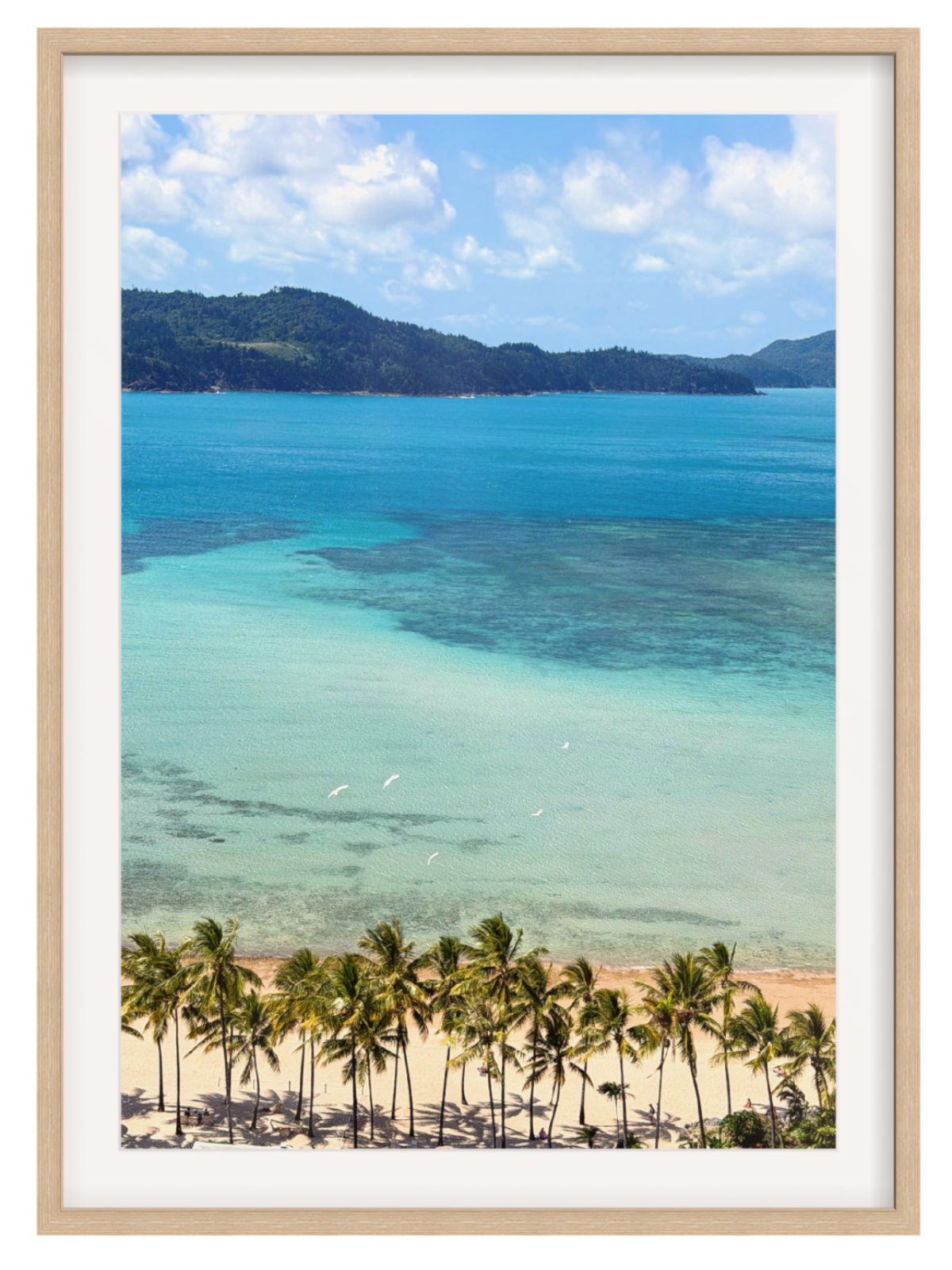 Reef view oak frame print