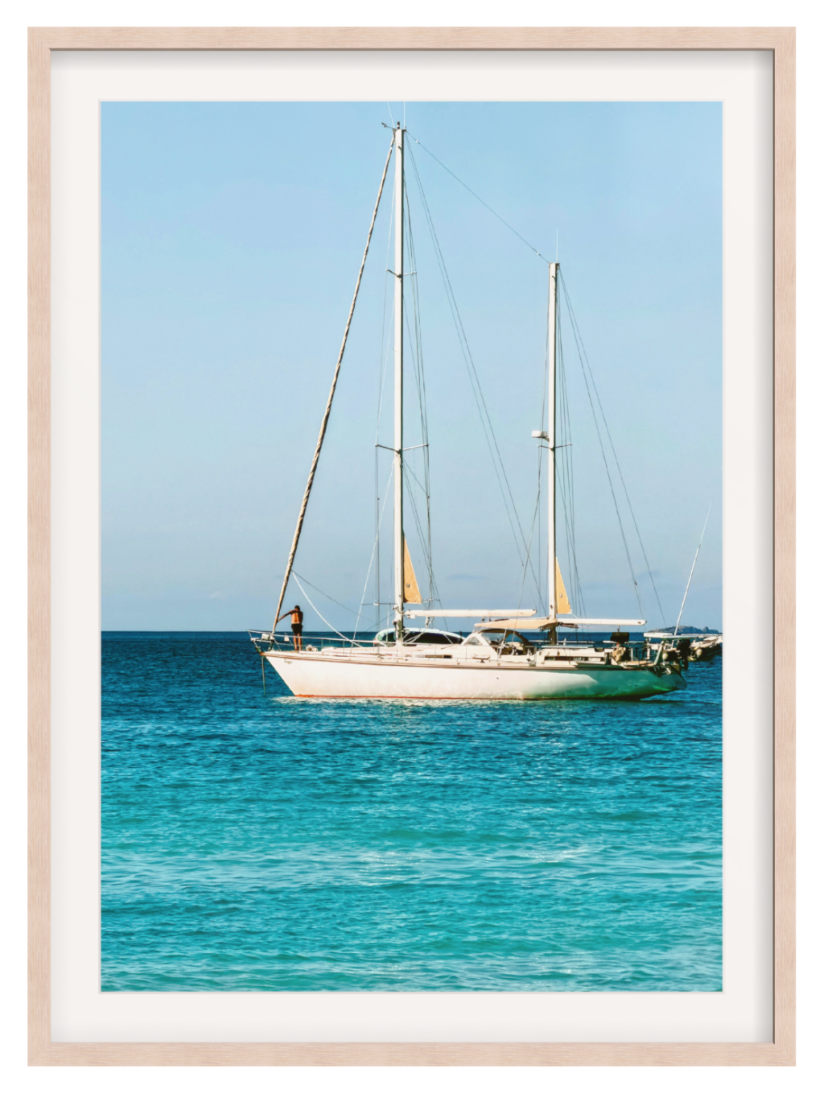 Sailing Whitsundays light oak frame