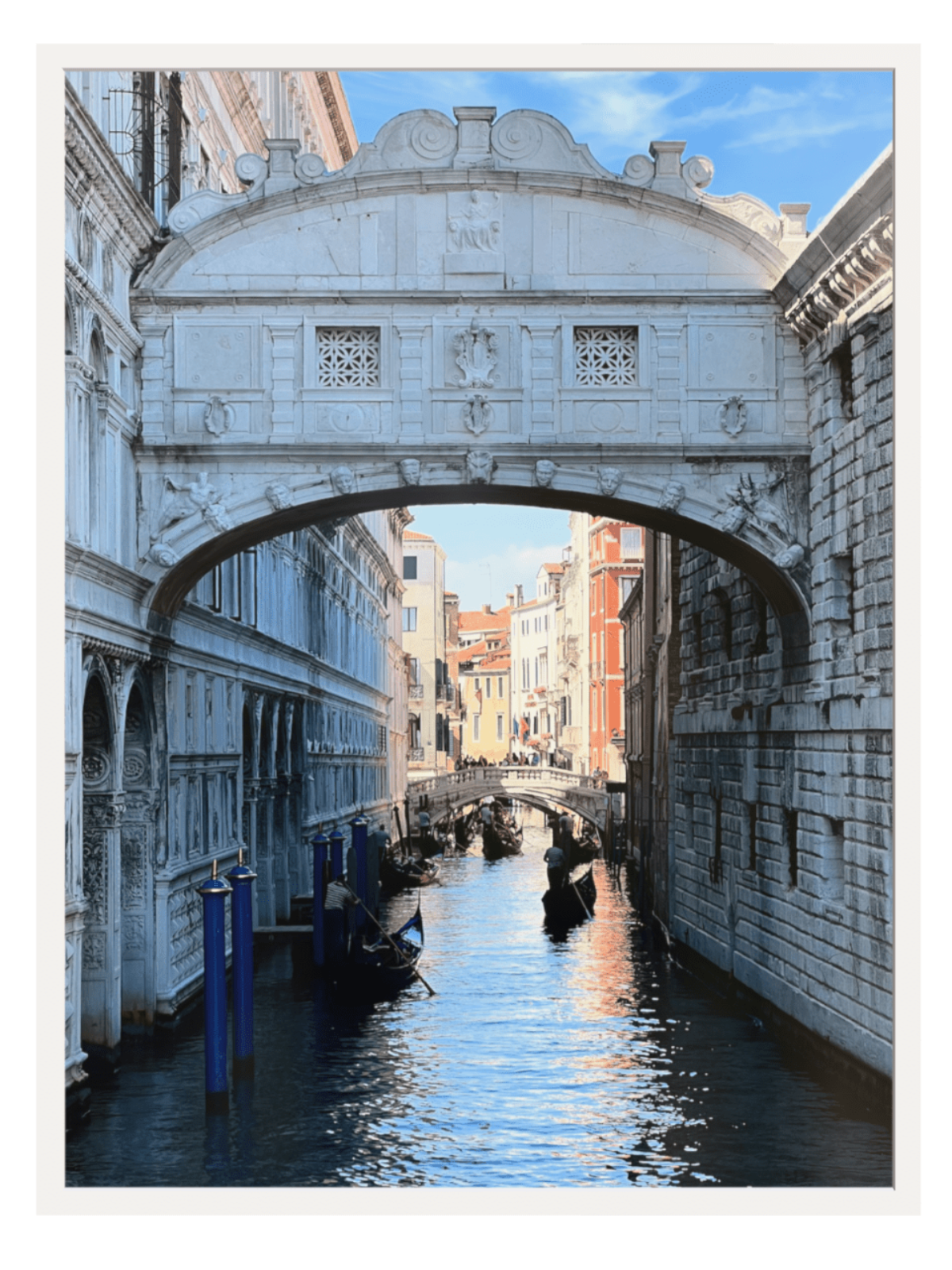 Borderless Venice Bridge of Sighs art print with architectural focus