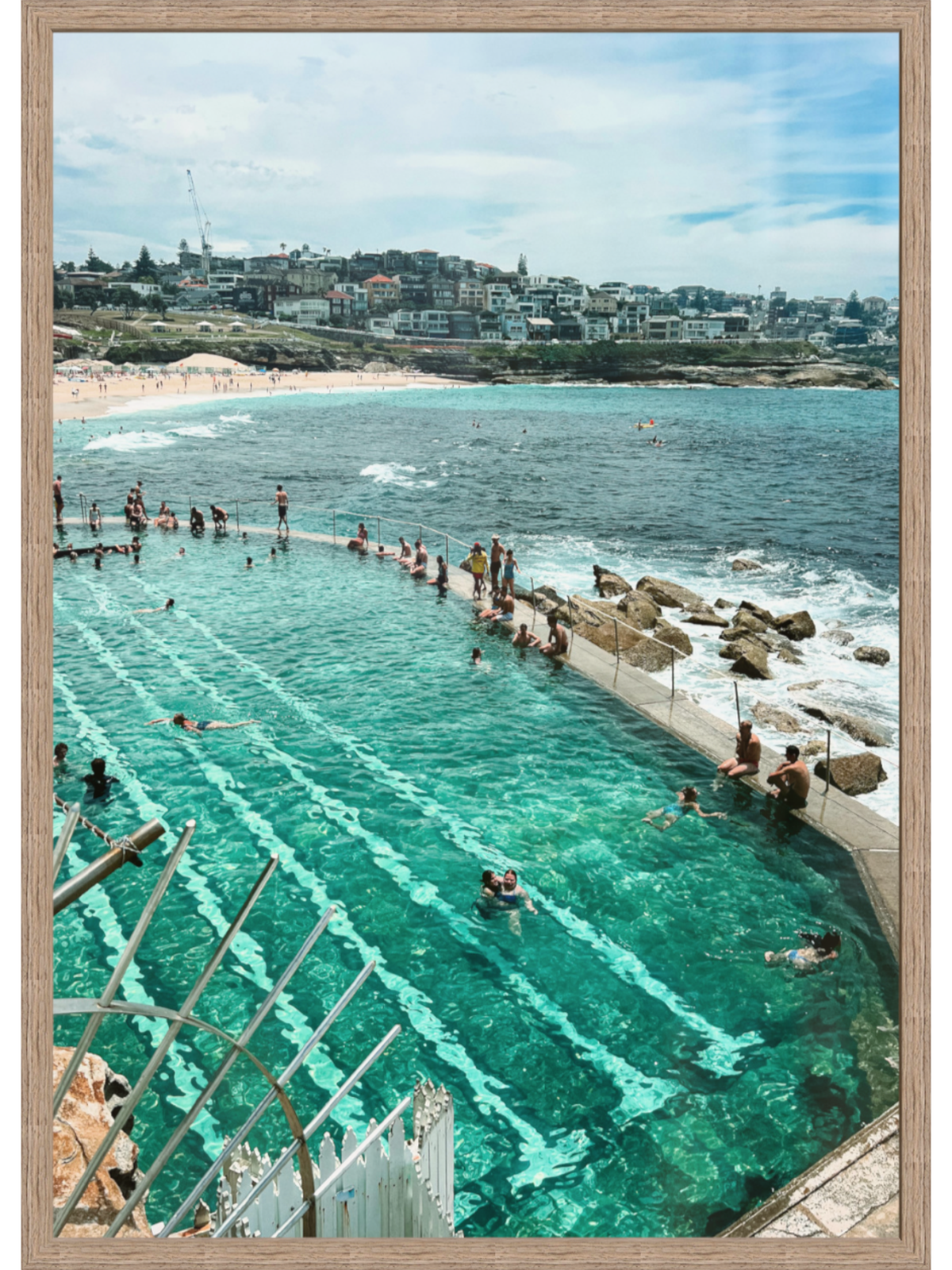 Bronte Ocean Baths framed print light wood natural scene