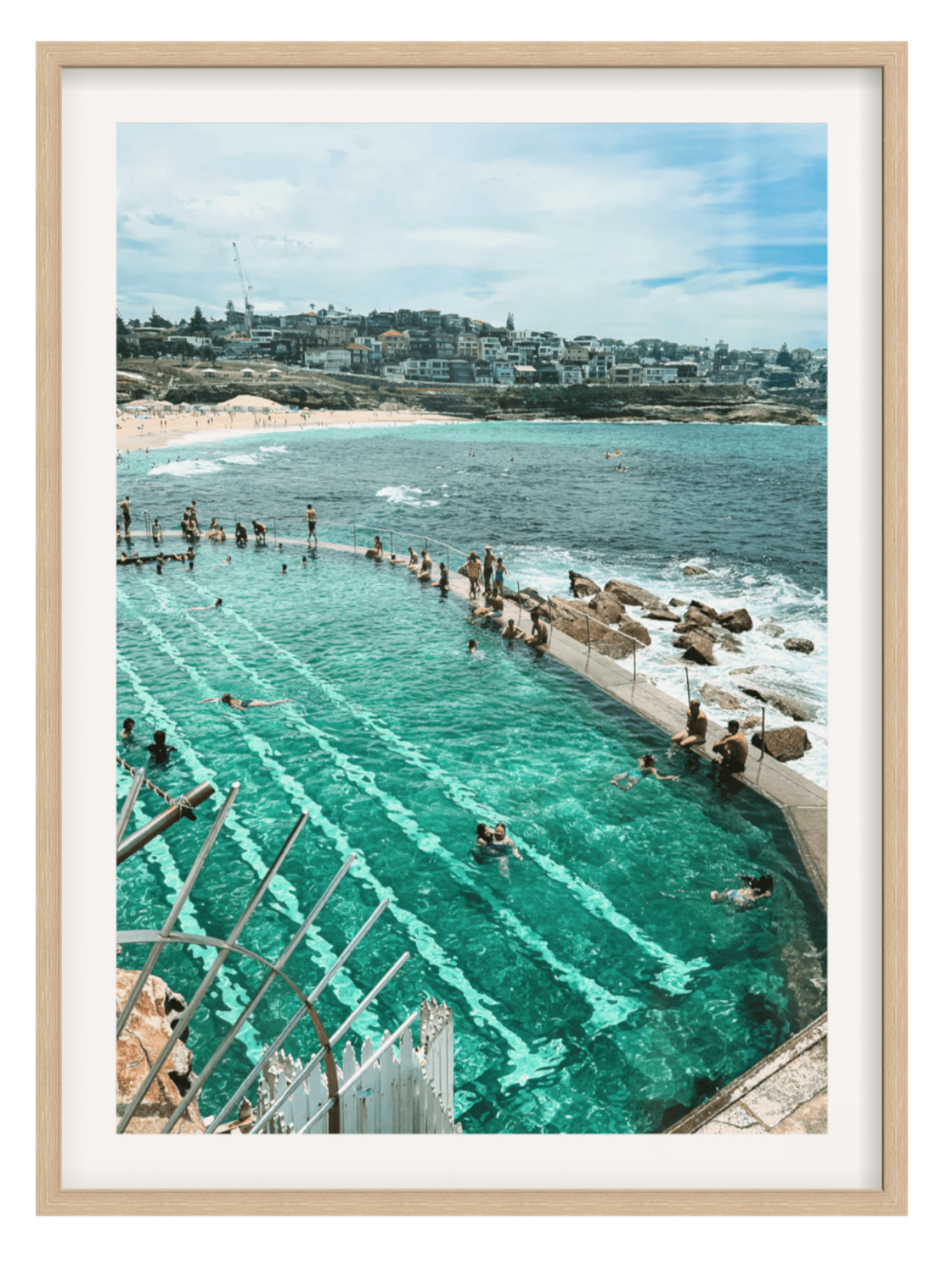 Bronte Ocean Baths framed print detail of turquoise water