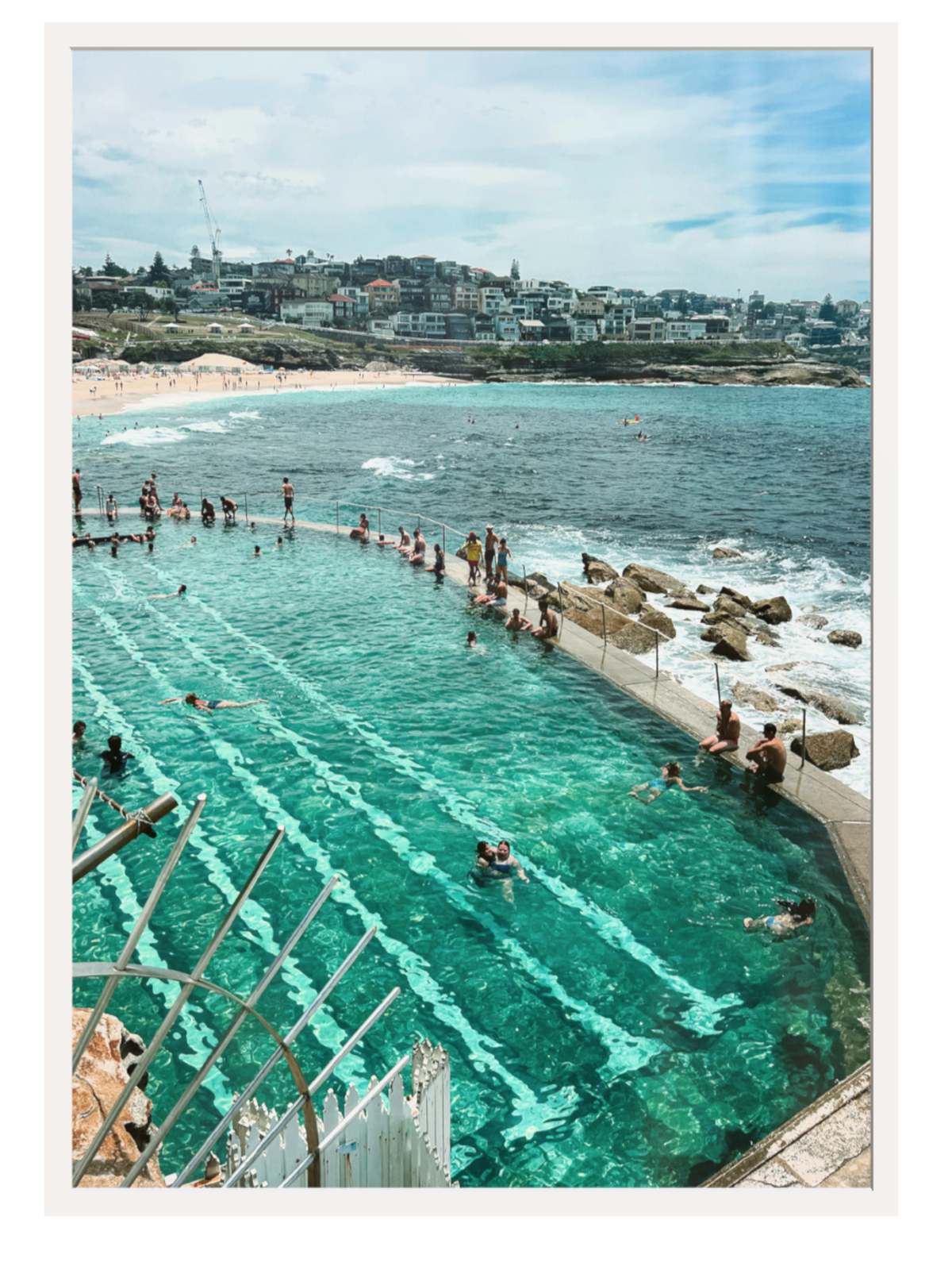 Bronte Ocean Baths framed print with cream border mat