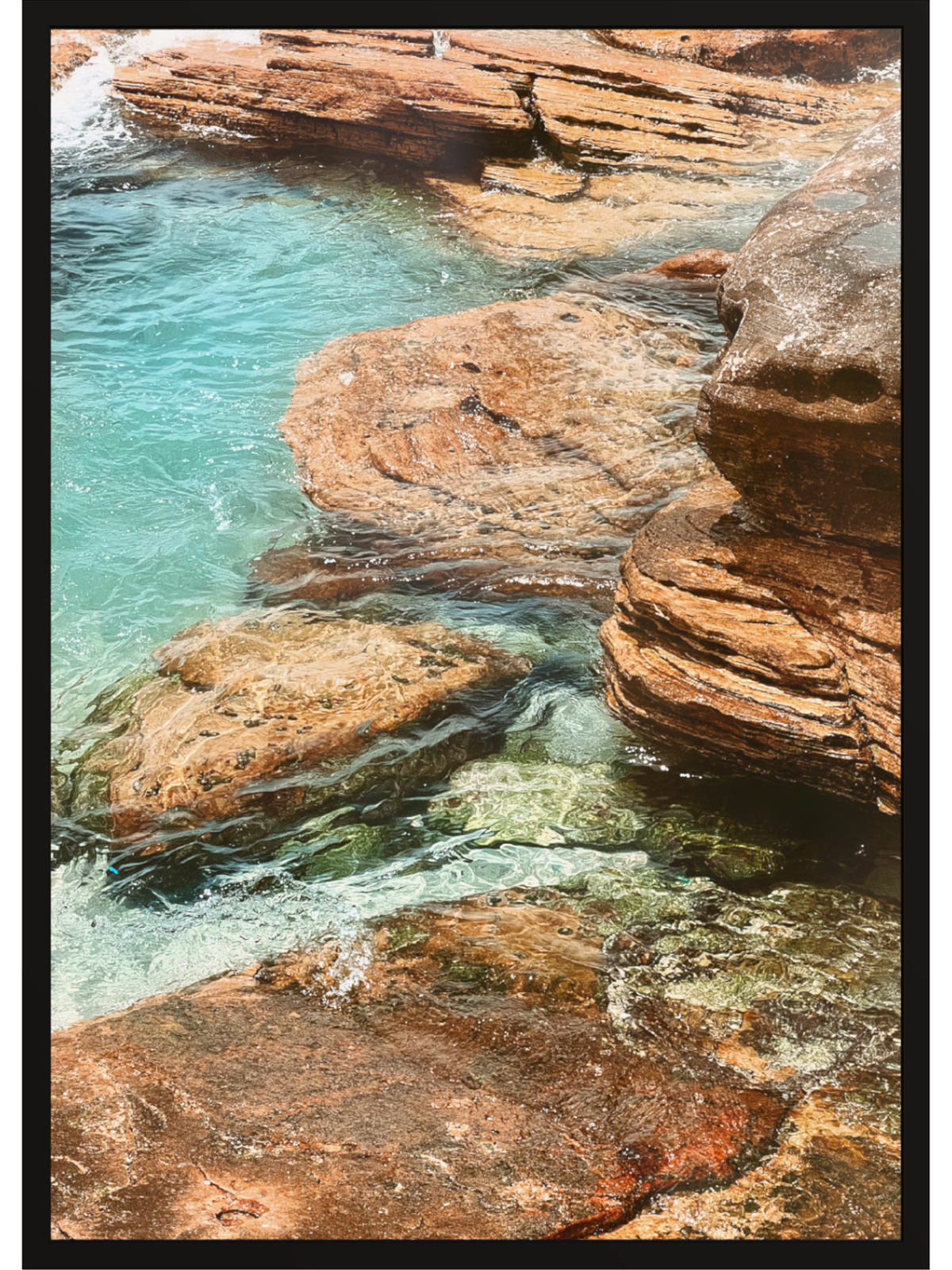 Rocky coastline with clear blue water